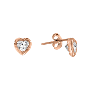 Kinder Ohrstecker aus Rotgold 585° mit Zirkonia 