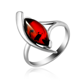 Silver ring with amber 
