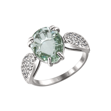 Damenring aus 925er Silber mit Zirkonia und Quarz 