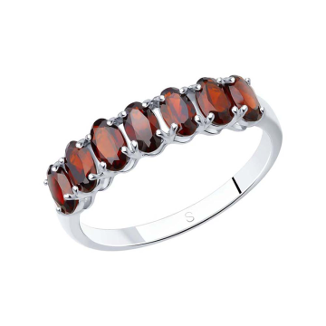 Damenring aus 925er Sterling Silber mit Granat 