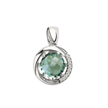 Anhänger 925er Sterling Silber mit Zirkonia, Quarz 