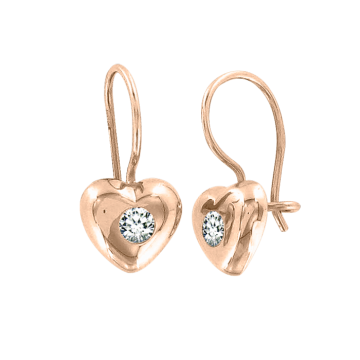 Kinder Ohrhänger aus Rotgold 585° mit Zirkonia 