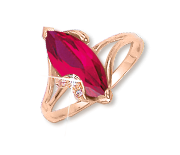 Damenring aus Rotgold 585° mit Rubin HTS., Zirkonia 