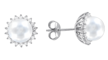 Ohrstecker aus 925er Sterling Silber mit Perlen, Zirkonia 