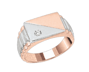 Herrenring aus Rot/ Weißgold 585° mit Brillant 
