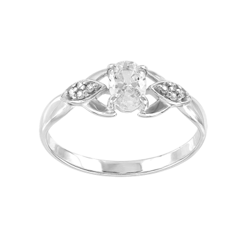 Silver ring with zirconia 