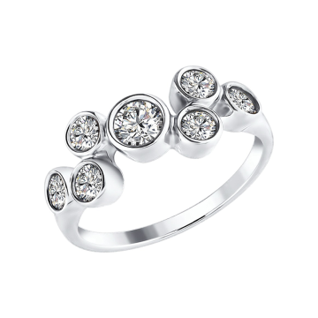Silver ring with zirconia 