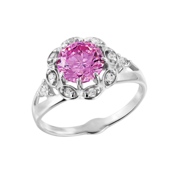 Silver ring with zirconia 