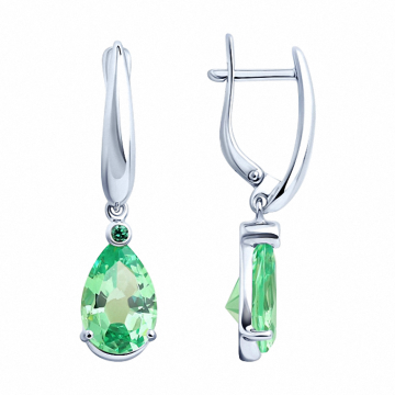 Серебряные серьги 925 пробы, вставка Циркон 