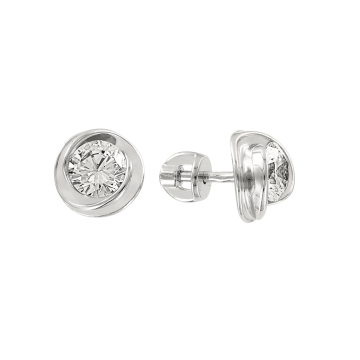 Серебряные серьги 925 пробы, вставка Циркон 