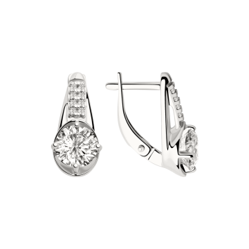 Silver earrings with zirconia 