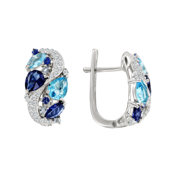 Silver earrings with zirconia 