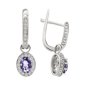 Silver earrings with zirconia 
