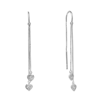 Серебряные серьги 925 пробы, вставка фианиты 
