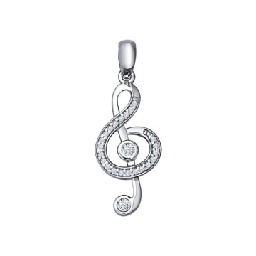 Silver pendant with cubic zirconia 