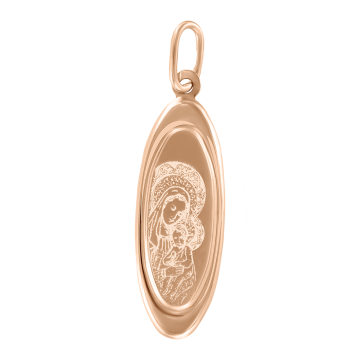 Icon pendant in red gold of 585 assay value 