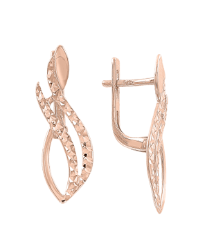 Серьги из красного золота 585 пробы 