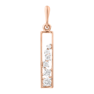 Pendants in red gold of 585 assay value with zirconia 