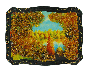 Painting decorated with amber 