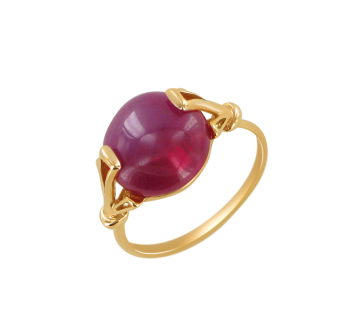 Gold-plated silver and rhodium ring with amber 