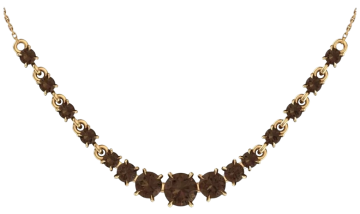 Bracelet and necklace in red gold of 585 assay value with Smoky Quartz 