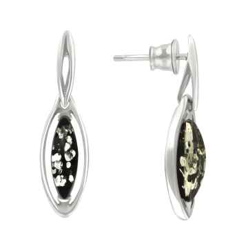 Silver earrings with amber 