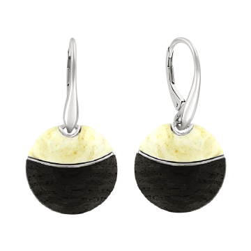 Silver earrings with amber 