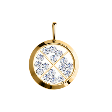 Pendants in yellow gold of 585 assay value with zirconia 