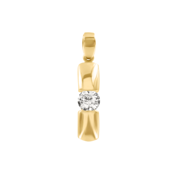 Pendants in yellow gold of 585 assay value with zirconia 