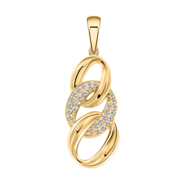 Pendants in yellow gold of 585 assay value with zirconia 