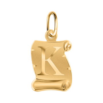 Letter Pendant “K” in 14K Yellow Gold 