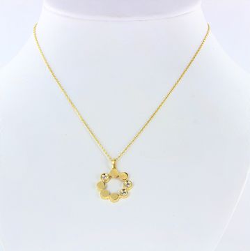 Necklace in yellow gold of 585 assay value with zirconia, blue Topaz 