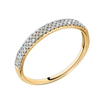 Lady´s ring in white yellow gold of 585 assay value with diamonds 