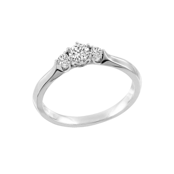 Lady´s ring in white gold of 585 assay value (14K) with diamonds 