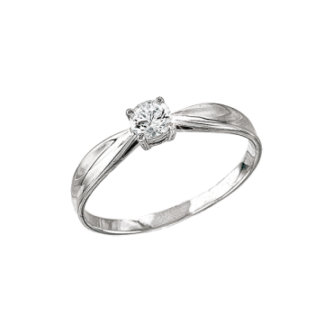 Lady´s ring in white gold of 585 assay value (14K) with zirconia 