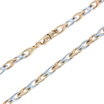 Chain in red and white gold of 585 assay value 