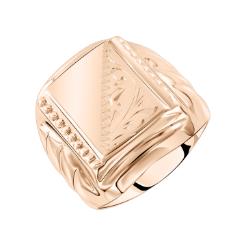 Man's ring in red gold of 585 assay value 