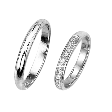 Weißgold 585° Trauring mit Zirkonia 