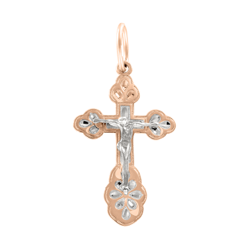 Cross from red gold of 585 assay value 