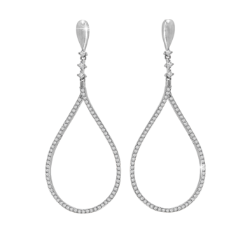 Серебряные серьги 925 пробы с фианитами 