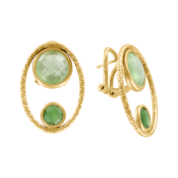 Earrings for in yellow gold of 585 assay value (14ct) 