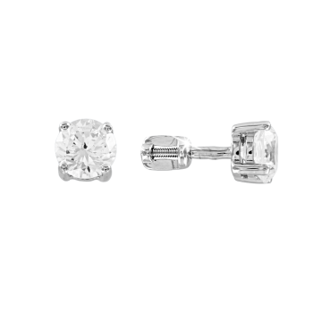 Earrings in white gold of 585 assay value with zirconia 