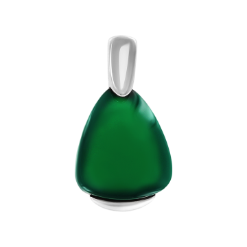 Silver pendant with green agate 
