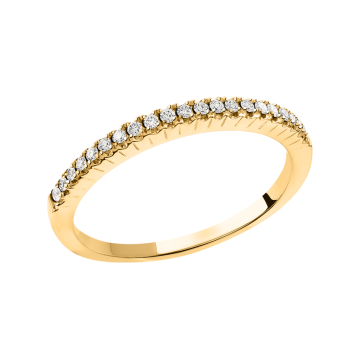 Lady´s ring in yellow gold of 585 assay value with diamonds 
