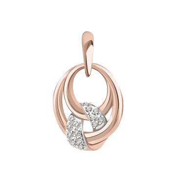 Pendants in red gold of 585 assay value with zirconia 