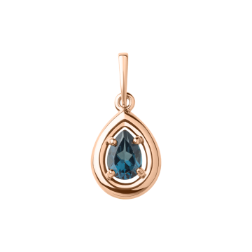 Elegant Pendant in Rose Gold 585 with Sitall 