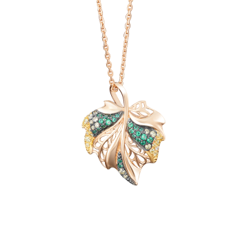 Pendants in red gold of 585 assay value with zirconia 