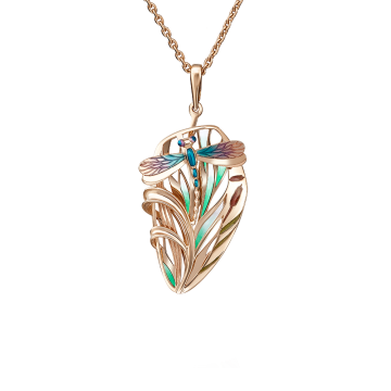 Pendant in red gold of 585 assay value 