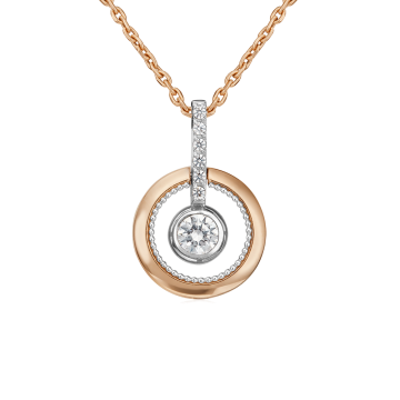 Pendants in red gold of 585 assay value with zirconia 
