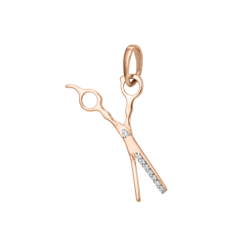 Pendants in red gold of 585 assay value with zirconia 